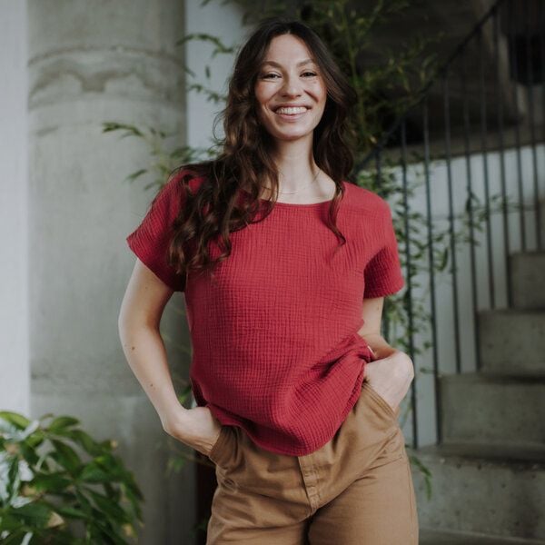 NORDLICHT Damen Musselin T-Shirt Bluse aus 100% Bio-Baumwolle IDA von NORDLICHT