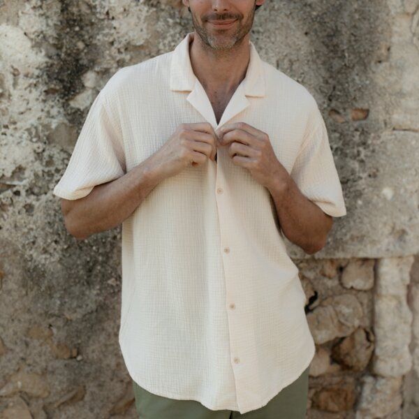 NORDLICHT Herren Musselin Kurzarm Hemd Lars aus 100% Bio-Baumwolle von NORDLICHT