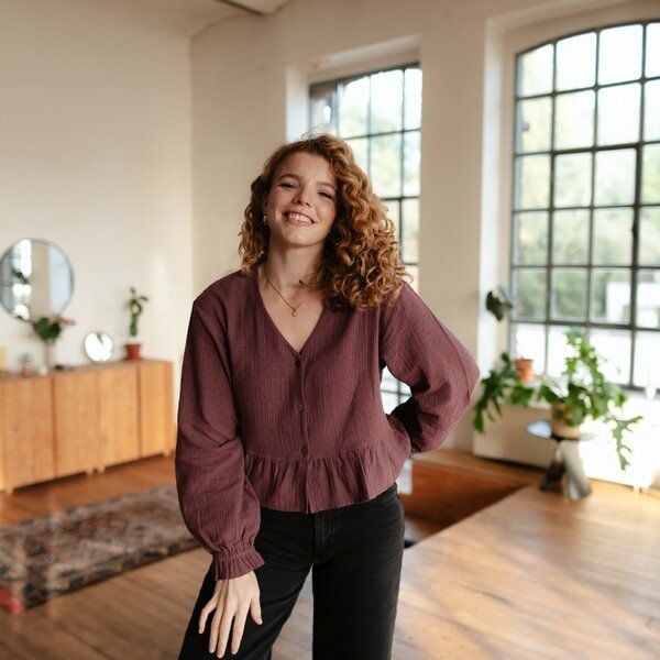 NORDLICHT Musselin Bluse Selma mit Punkten aus 100% Bio-Baumwolle von NORDLICHT