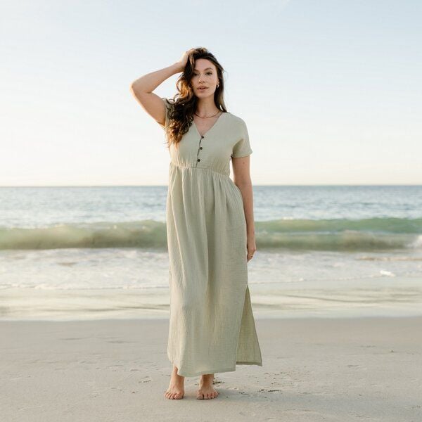 NORDLICHT Musselin Kleid Alma Lang aus 100% Bio-Baumwolle von NORDLICHT