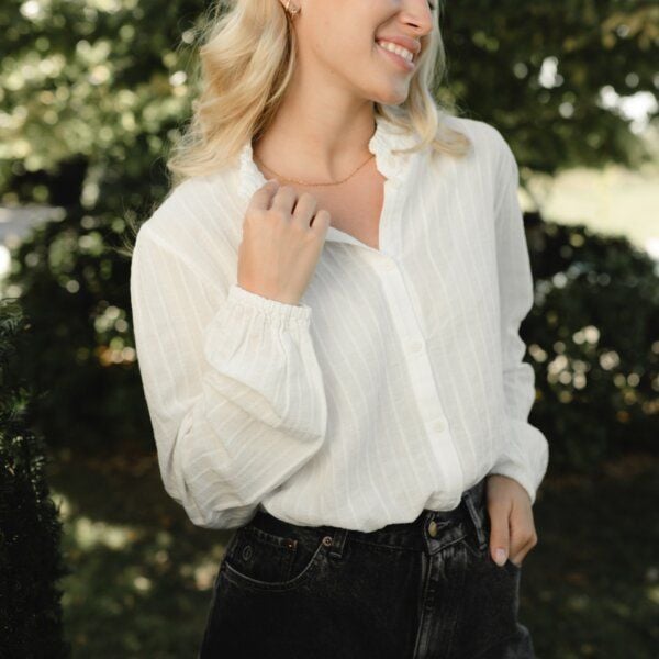 NORDLICHT Rüschen Musselin Bluse Hilja aus 100% Bio-Baumwolle von NORDLICHT