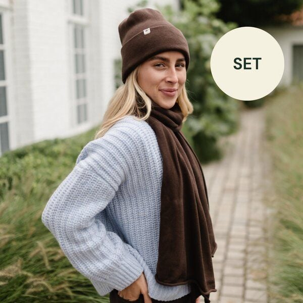 NORDLICHT SET | Feinstrick Schal Thea & Strickmütze Jori von NORDLICHT