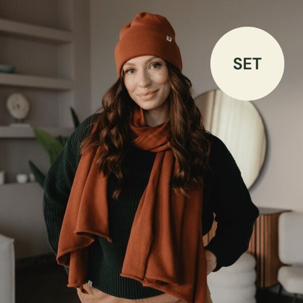 NORDLICHT SET | Feinstrick Schal Thea & Strickmütze Jori von NORDLICHT