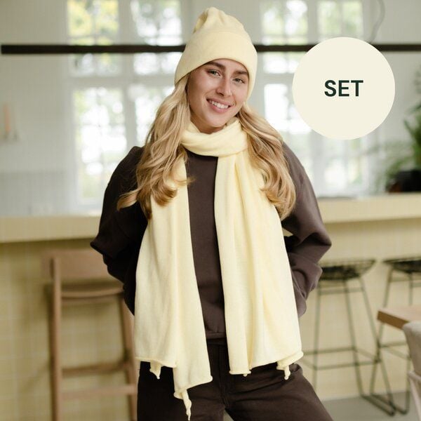 NORDLICHT SET | Feinstrick Schal Thea & Strickmütze Jori von NORDLICHT