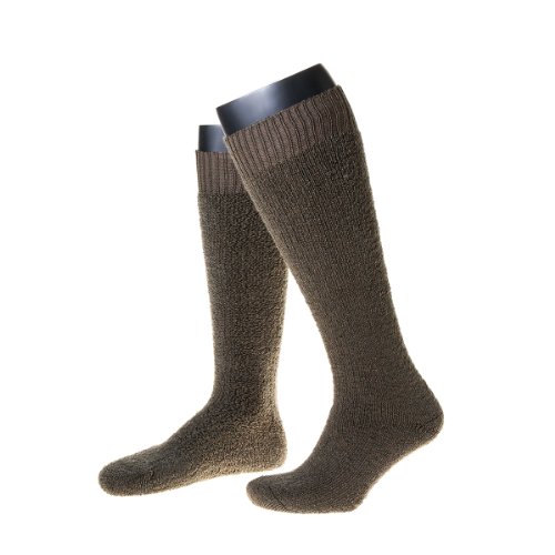NORDPOL Thermokniestrumpf "Immerwarm" (Oliv) – 70% Schurwolle, 30% Polyamid – Wollsocken für Winter – Hohe Wärmeisolierung – Made in Germany – Schadstoffgeprüft von NORDPOL-Strümpfe