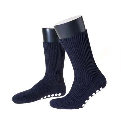 NORDPOL"ABS" Stoppersocken für Damen und Herren aus Schurwolle, 1 Paar, marine, Made in Germany, Gr. 39-41 von NORDPOL-Strümpfe