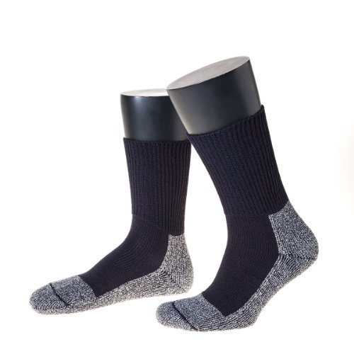 NORDPOL COOLMAX® Funktionssocke F3 mit Rippschaft, kurz, 3 Paar, marine/meliert, Made in Germany, Gr. 45-47 von NORDPOL-Strümpfe