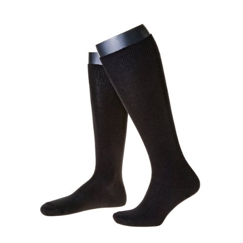 NORDPOL Damenkniestrumpf aus Schurwolle, 3 Paar, schwarz, Made in Germany, Gr. 39-42 von NORDPOL-Strümpfe