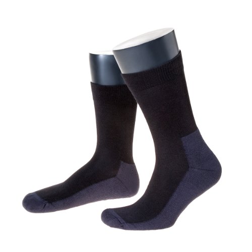 NORDPOL Funktionssocke F6 mit Dunova mit Plüschsohle, kurz, 3 Paar, schwarz/blau, Made in Germany, Gr. 48-52 von NORDPOL-Strümpfe