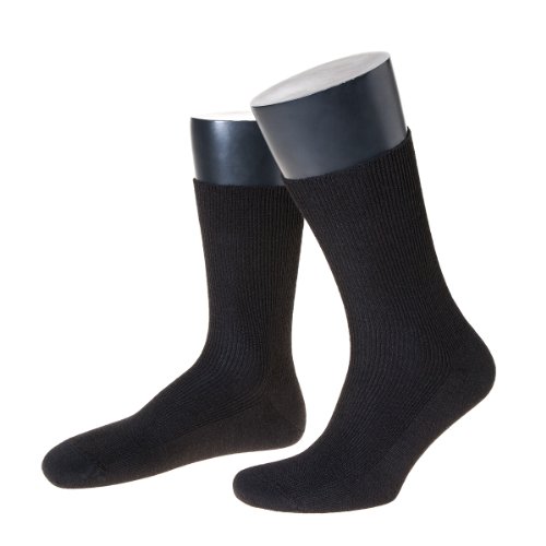 NORDPOL Gesundheitssocke, Herren - Baumwollsocke"ohne Gummi", kurz, 3 Paar, schwarz, Made in Germany, Gr. 39-41 von NORDPOL-Strümpfe