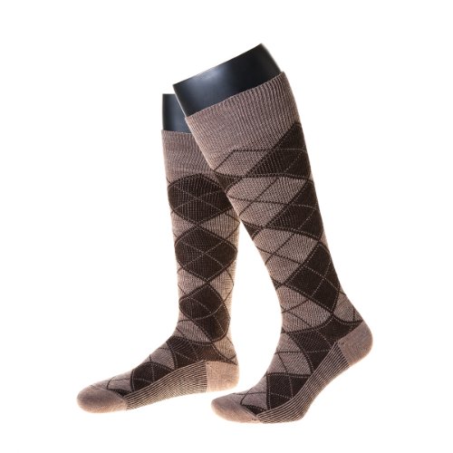 NORDPOL Herrenkniestrumpf mit Jacquard-Musterung aus Wolle, 3 Paar, beige, Made in Germany, Gr. 42-44 von NORDPOL-Strümpfe