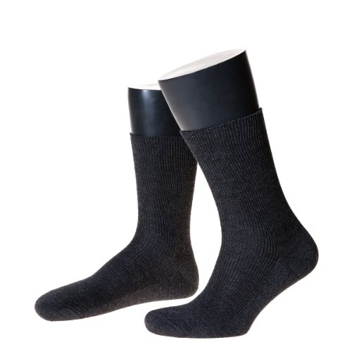 NORDPOL Herrensocke aus 100% Schurwolle, kurz, Made in Germany (39-41 | Anthrazit | 3 Paar) von NORDPOL-Strümpfe