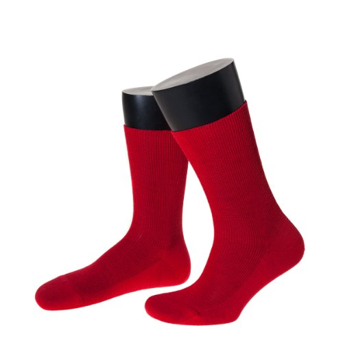 NORDPOL Herrensocke aus 100% Schurwolle, kurz, Made in Germany (42-44 | Rot | 1 Paar) von NORDPOL-Strümpfe