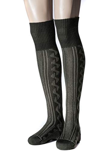 NORDPOL Kniebundstrumpf mit Jaquardmuster für Jäger und Wanderer aus Schurwolle, 1 Paar, dunkelgrün, Made in Germany, Gr. 48-52 von NORDPOL-Strümpfe
