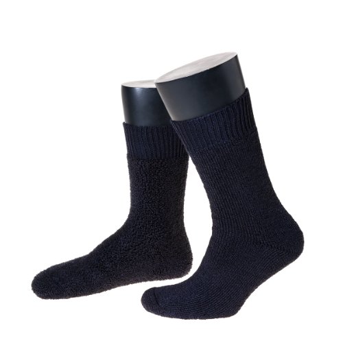 NORDPOL Kurze Thermosocke"Immerwarm" aus Vollplüsch (Woll-Polyester-Gemisch), 1 Paar, marine, Made in Germany, Gr. 42-44 von NORDPOL-Strümpfe