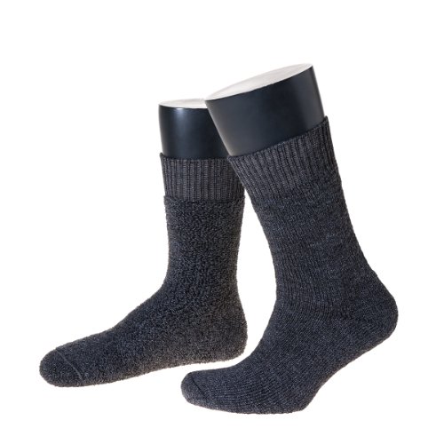 NORDPOL Kurze Thermosocke "Immerwarm" aus Vollplüsch (Woll-Polyester-Gemisch), 3 Paar, anthrazit, Made in Germany, Gr. 45-47 von NORDPOL-Strümpfe