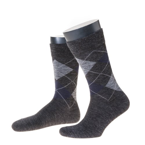 NORDPOL Modische Herrenwollsocke mit Argyle-Muster, 1 Paar, anthrazit, Made in Germany, Gr. 48-52 von NORDPOL-Strümpfe