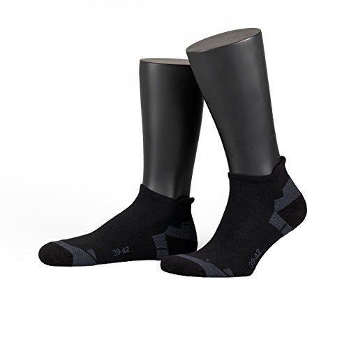 NORDPOL Sneaker-Socke für Damen und Herren, Coolmax, Made in Germany (39-42, schwarz) von NORDPOL-Strümpfe