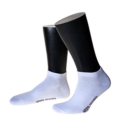 NORDPOL Sneaker-Socke für Herren, Baumwolle, 1 Paar, weiss, Made in Germany, Gr. 47-49 von NORDPOL-Strümpfe