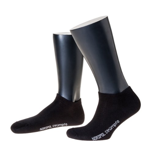 NORDPOL Sneaker-Socke für Herren, Baumwolle, 3 Paar, schwarz, Made in Germany, Gr. 39-42 von NORDPOL-Strümpfe