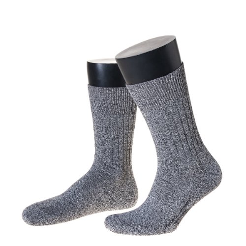 NORDPOL Sportsocke mit Plüschsohle und Rippschaft, 1 Paar, graumeliert, Made in Germany, Gr. 42-44 von NORDPOL-Strümpfe