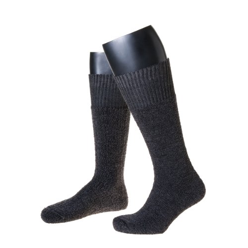 NORDPOL Thermosocke "Immerwarm" Stiefellang (Anthrazit) – 70% Schurwolle, 30% Polyamid – Wollsocken für Winter – Hohe Wärmeisolierung – Made in Germany – Schadstoffgeprüft von NORDPOL-Strümpfe