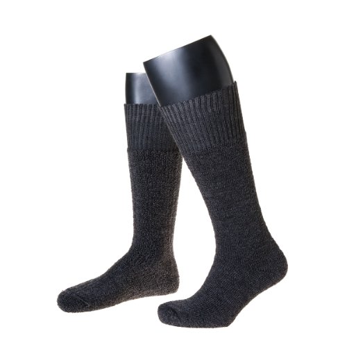 NORDPOL Stiefellange Thermosocke "Immerwarm" aus Vollplüsch (Woll-Polyester-Gemisch), 1 Paar, anthrazit, Made in Germany, Gr. 42-44 von NORDPOL-Strümpfe