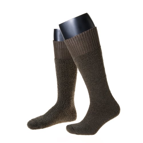 "NORDPOL Thermosocke ""Immerwarm"" Stiefellang (Oliv) – 70% Schurwolle, 30% Polyamid – Wollsocken für Winter – Hohe Wärmeisolierung – Made in Germany – Schadstoffgeprüft von NORDPOL-Strümpfe