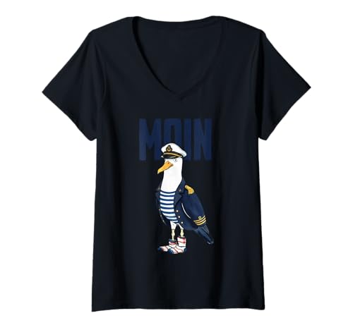 Damen NORDSEE Liebe T-Shirt mit V-Ausschnitt von NORDSEE LIEBE DESIGNS