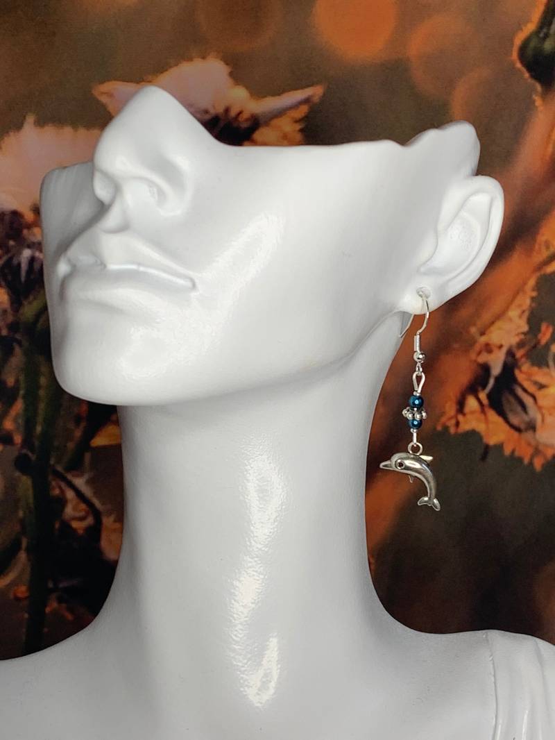 Ohrringe Silber, Anhänger Delphin, Filigran Und Handgearbeitet von NORDSEEdeern