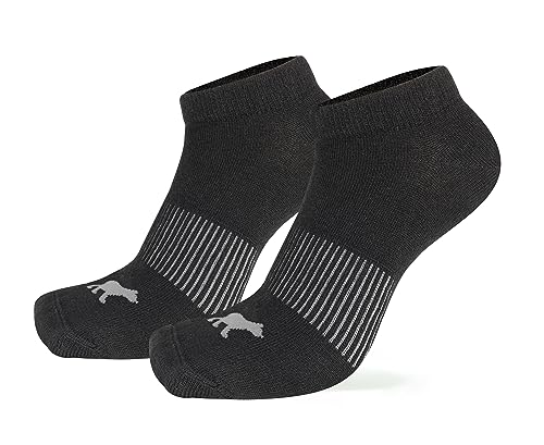 NORDSOX 3 Paar, Merino Sportsocken kurz für Damen und Herren, Performance Ankle Knöchel Socken, keine Blasen, atmungsaktiv in schwarz - Ökotex Funktionssocken, Trekking, Jogging, Laufen, Alltag von NORDSOX