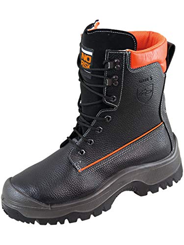 Forstsicherheitsstiefel NoRisk Gr.47 schwarz/orang e Leder S3 SRC EN20345/EN17249 von No Risk
