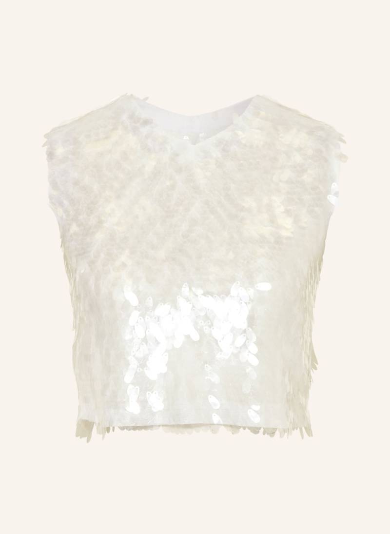 Norma Kamali Cropped-Top Mit Pailletten weiss von NORMA KAMALI