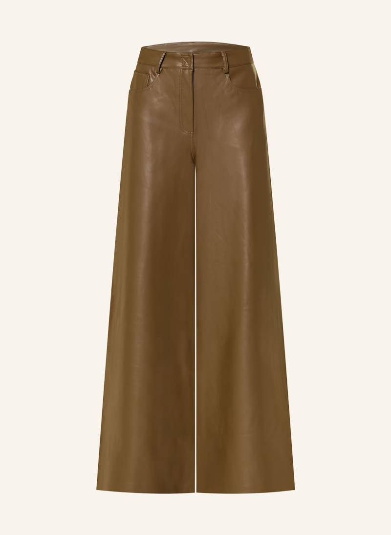 Norma Kamali Hose Elephant In Lederoptik braun von NORMA KAMALI