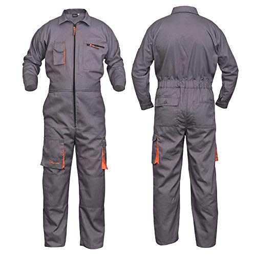 NORMAN Grau Arbeitskleidung Herren Latzhose Monteuranzug Overalls Mechanik Overall Schutz (3XL) von NORMAN