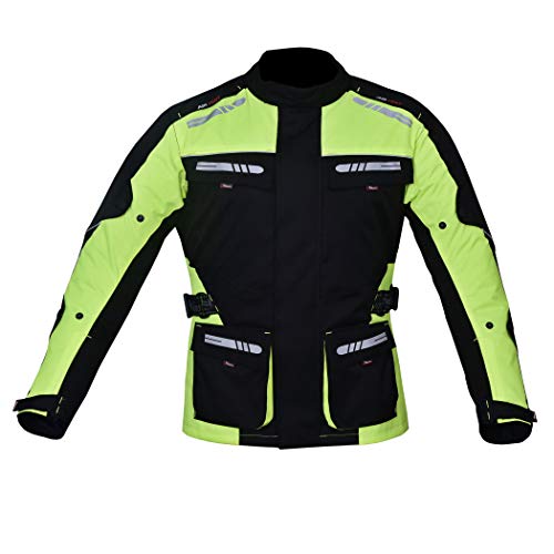 NORMAN Motorradjacke für Herren, wasserdicht, Textil, CE-gepanzerte Reflektoren, Hochsichtbar, XXXXX-Large von NORMAN