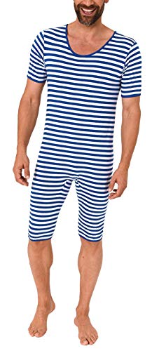 NORMANN WÄSCHEFABRIK Herren oder Damen Karneval Badeanzug Unisex Einteiler Fasching Kostüm, Geringelt 64282, Größe2:XL, Farbe:blau/Weiss von NORMANN WÄSCHEFABRIK