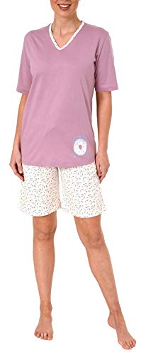 Süsser Damen Shorty-Pyjama Schlafanzug Kurzarm mit Donut als Motiv - 191 205 90 222, Farbe:rosa, Größe2:40/42 von Normann