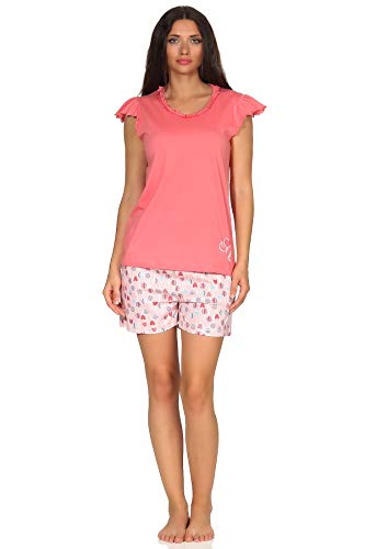 Damen Shorty Pyjama Schlafanzug Kurzarm im verspielten Lolli Lutscher Lollipop Design, Farbe:rosa, Größe2:32/34 von Normann