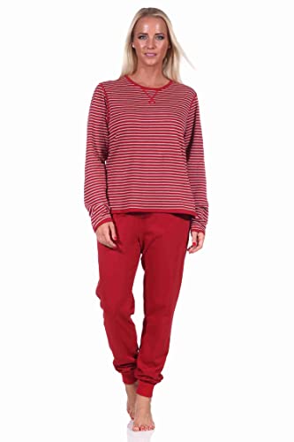 Damen Wende Pyjama Langarm Schlafanzug - 222 201 10 691, Farbe:rot, Größe:48-50 von NORMANN-Wäschefabrik