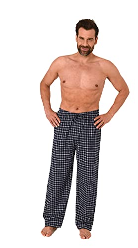 Herren Flanell Schlafanzug Hose kariert aus Baumwolle - ideal zum relaxen - 222 122 15 851, Farbe:grau, Größe:52 von NORMANN-Wäschefabrik