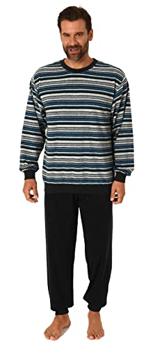 Herren Frottee Pyjama Schlafanzug mit Bündchen und Rundhals - auch in Übergrößen 212 751, Farbe:blau, Größe:50 von NORMANN-Wäschefabrik
