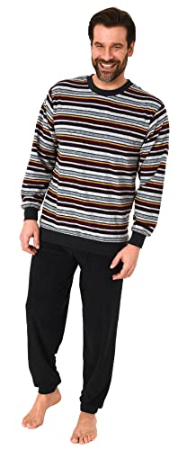 Herren Frottee Pyjama Schlafanzug mit Bündchen und Rundhals - auch in Übergrößen 212 751, Farbe:gelb, Größe:56 von NORMANN-Wäschefabrik