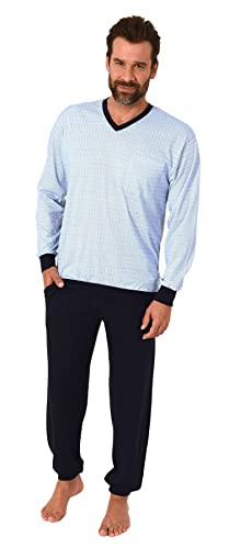 NORMANN-Wäschefabrik Herren Langarm Schlafanzug Pyjama mit Bündchen - auch in Übergrössen - 122 101 90 620, Farbe:Marine, Größe:58 von NORMANN-Wäschefabrik