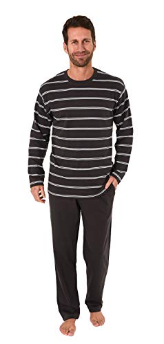 Herren Pyjama Schlafanzug in kuscheliger Interlock Qualität - 281 101 96 790, Größe2:56, Farbe:anthrazit-Melange von NORMANN-Wäschefabrik