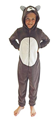 Mädchen Jumpsuit Overall Onesie Schlafanzug in niedlichen Tier Motiven - 291 467 97 606, Größe:128, Farbe:Bär von Normann