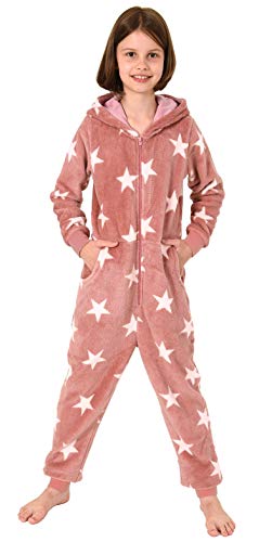 Mädchen Jumpsuit Overall Schlafanzug Pyjama Langarm - Sternenmotiv - 291 467 97 961, Größe:116, Farbe:Rose von NORMANN-Wäschefabrik
