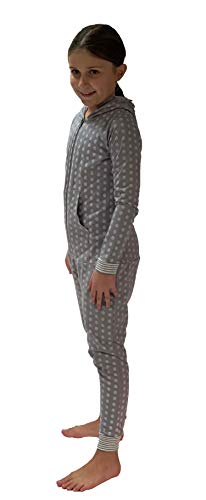 NORMANN-Wäschefabrik Cooler Mädchen Jumpsuit mit Kapuze, kuscheliger Overall - 281 467 90 130, Farbe:grau, Größe:116 von NORMANN-Wäschefabrik