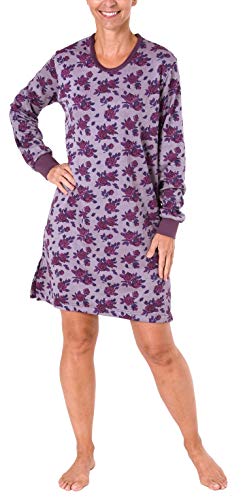NORMANN-Wäschefabrik Damen Frottee Nachthemd Langarm - auch in Übergrössen bis 60/62-281 213 93 020, Farbe:Beere, Größe2:36/38 von NORMANN-Wäschefabrik