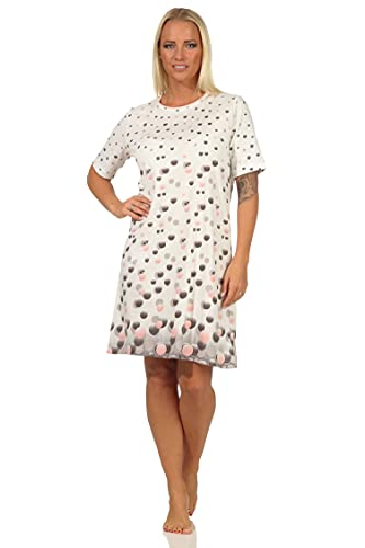 NORMANN-Wäschefabrik Damen Kurzarm Nachthemd in toller Tupfen-Punkte Optik- auch in Übergrössen - 112 90 330, Farbe:rosa, Größe:40-42 von NORMANN-Wäschefabrik
